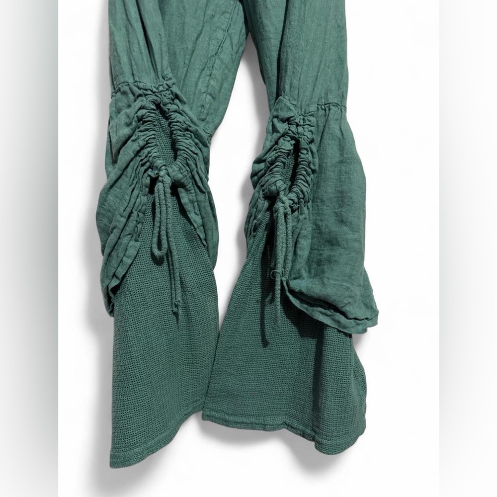 Belle France Lagenlook Linen Pants Teal - Picture 3 of 7